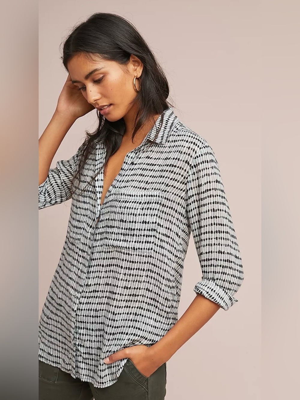 cloth & stone Esme Button Down Top - Size Small